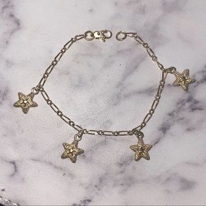 6.5” Gold Starfish Charm Bracelet